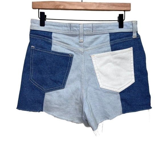 Hollister Ultra High Rise Mom Short Size 29 Colour block Patchwork Denim - Picture 5 of 6